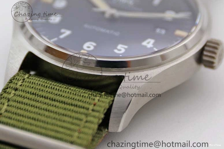 MIROTIME 0126 FastDry Mark XVIII “TRIBUTE TO MARK XI” IW327007 M+F 1:1 Best Edition Black Dial on Green Nylon Strap A 7050